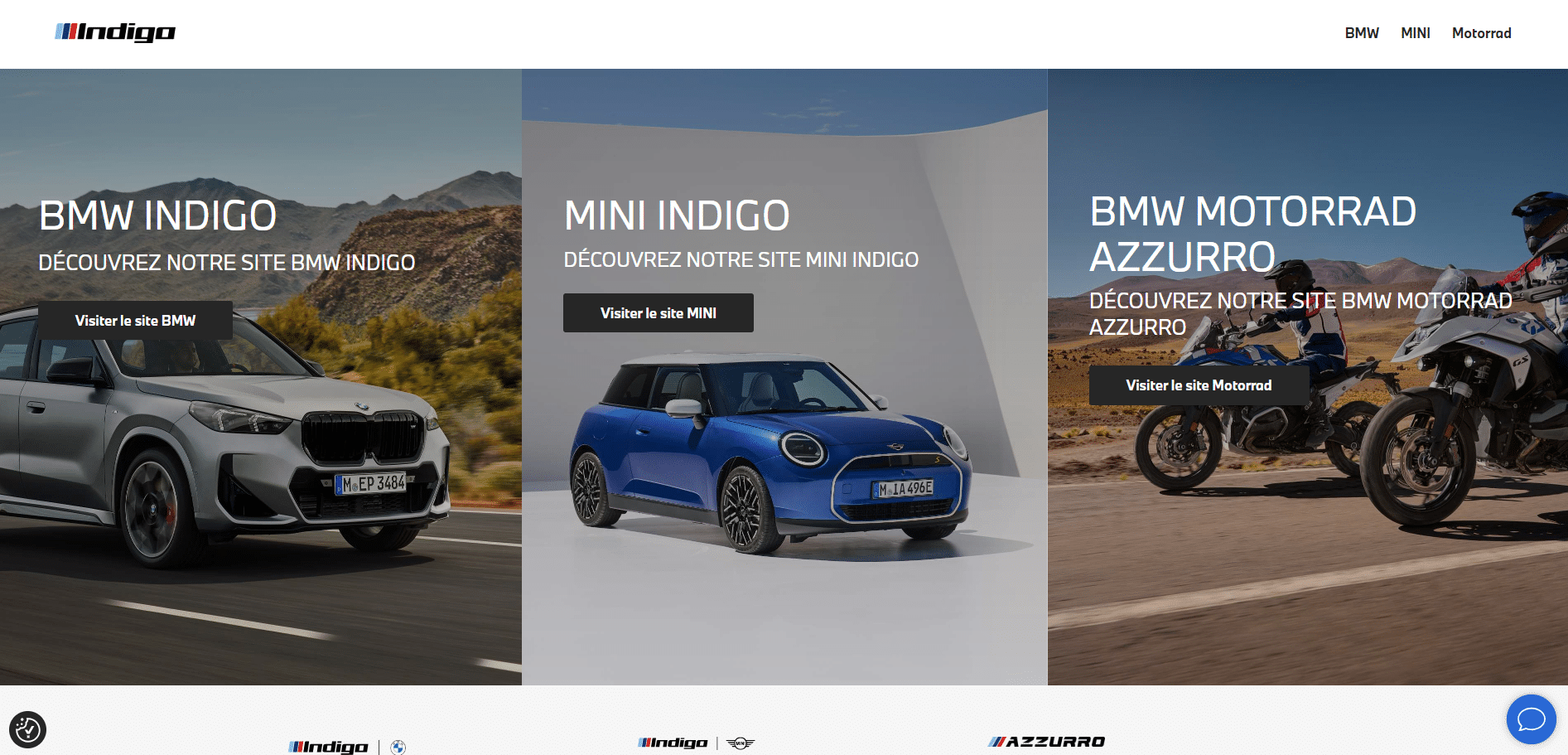 header du site bmw indigo